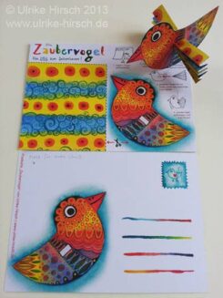 Bastel-Postkarte "Zaubervogel"