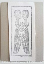 Linoldruck-Grafik "Liebende" (9)